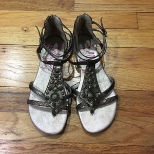 Metallic Ankle Sandals